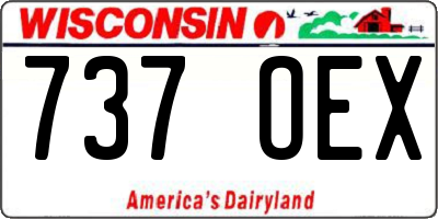 WI license plate 737OEX