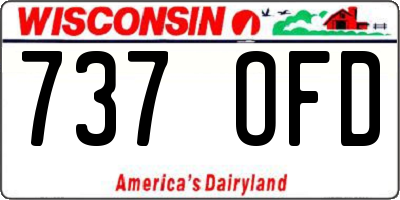 WI license plate 737OFD
