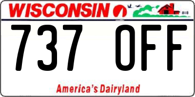 WI license plate 737OFF