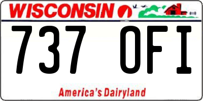 WI license plate 737OFI