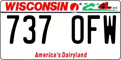 WI license plate 737OFW