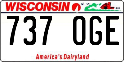 WI license plate 737OGE