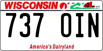 WI license plate 737OIN