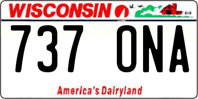 WI license plate 737ONA