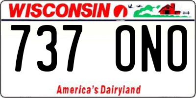 WI license plate 737ONO