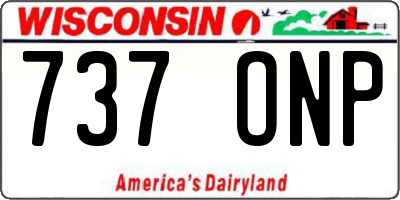 WI license plate 737ONP