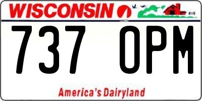 WI license plate 737OPM