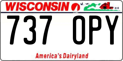 WI license plate 737OPY