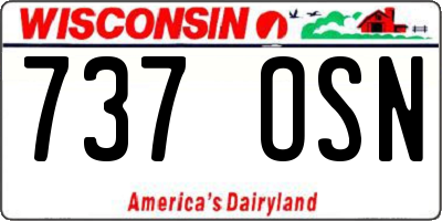 WI license plate 737OSN