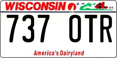 WI license plate 737OTR