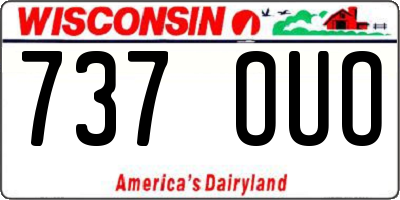 WI license plate 737OUO