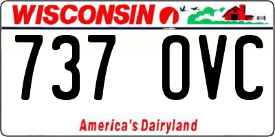 WI license plate 737OVC