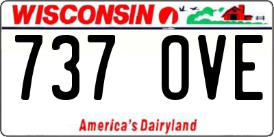 WI license plate 737OVE