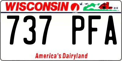 WI license plate 737PFA