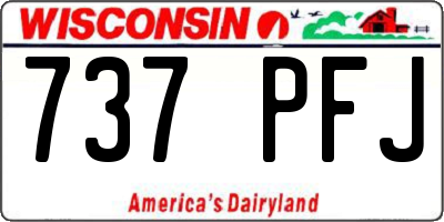 WI license plate 737PFJ