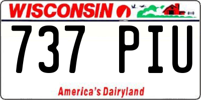 WI license plate 737PIU