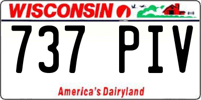 WI license plate 737PIV