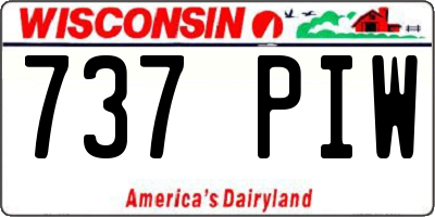 WI license plate 737PIW