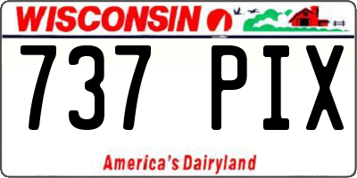WI license plate 737PIX