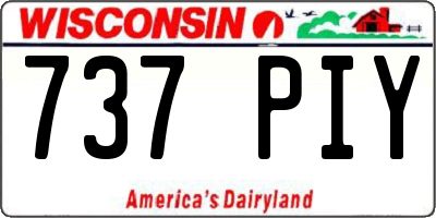 WI license plate 737PIY
