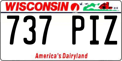 WI license plate 737PIZ