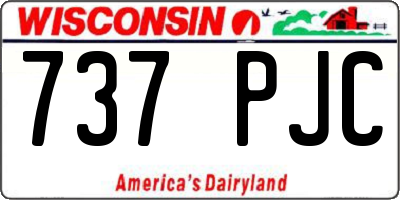 WI license plate 737PJC