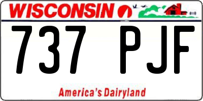 WI license plate 737PJF