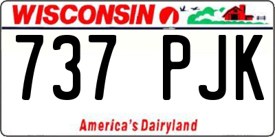 WI license plate 737PJK