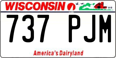 WI license plate 737PJM