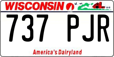 WI license plate 737PJR