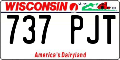 WI license plate 737PJT