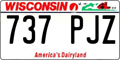 WI license plate 737PJZ