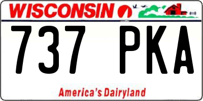 WI license plate 737PKA