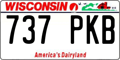 WI license plate 737PKB