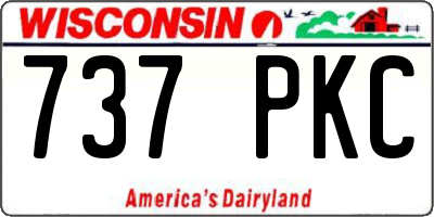 WI license plate 737PKC