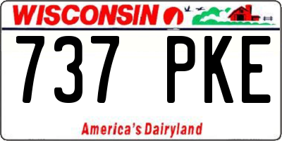 WI license plate 737PKE