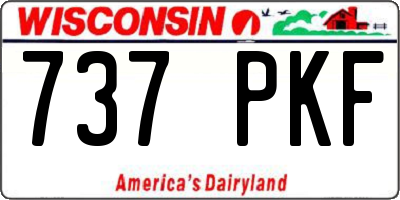 WI license plate 737PKF