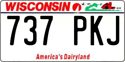 WI license plate 737PKJ