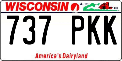 WI license plate 737PKK