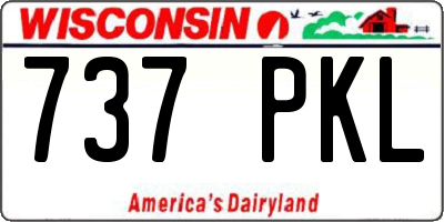 WI license plate 737PKL