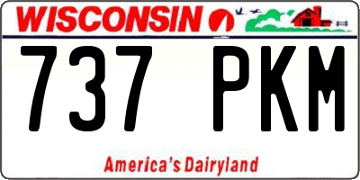 WI license plate 737PKM