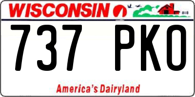 WI license plate 737PKO