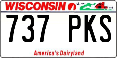 WI license plate 737PKS