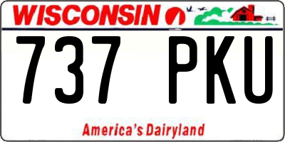 WI license plate 737PKU