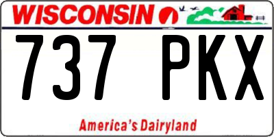 WI license plate 737PKX