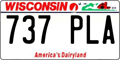 WI license plate 737PLA