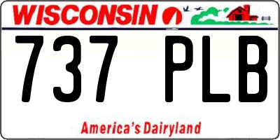 WI license plate 737PLB