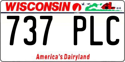 WI license plate 737PLC
