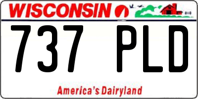 WI license plate 737PLD