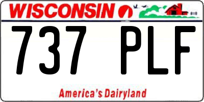 WI license plate 737PLF